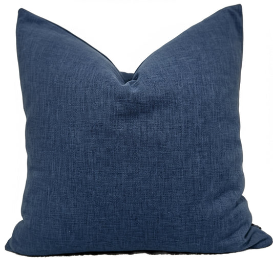 single shot of ink blue cushion