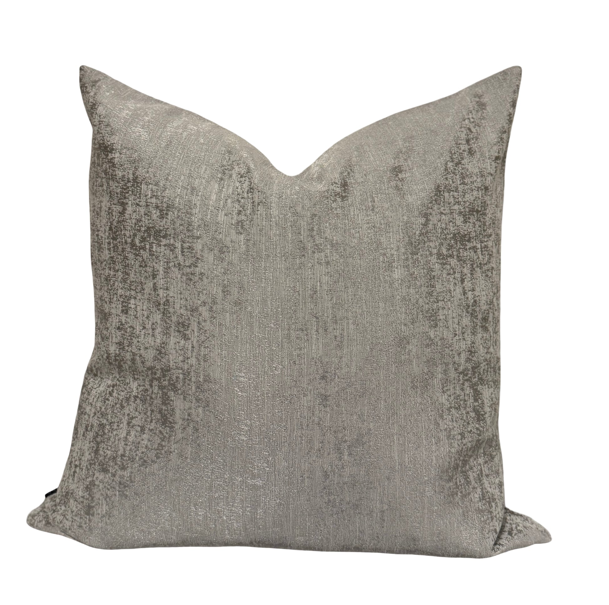 Sterling Mist Cushion in silver-grey with soft chenille fabric - interiors by Zai