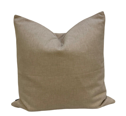 Fabric detail of beige cushion with smooth, natural woven finish |Interiors by Zai