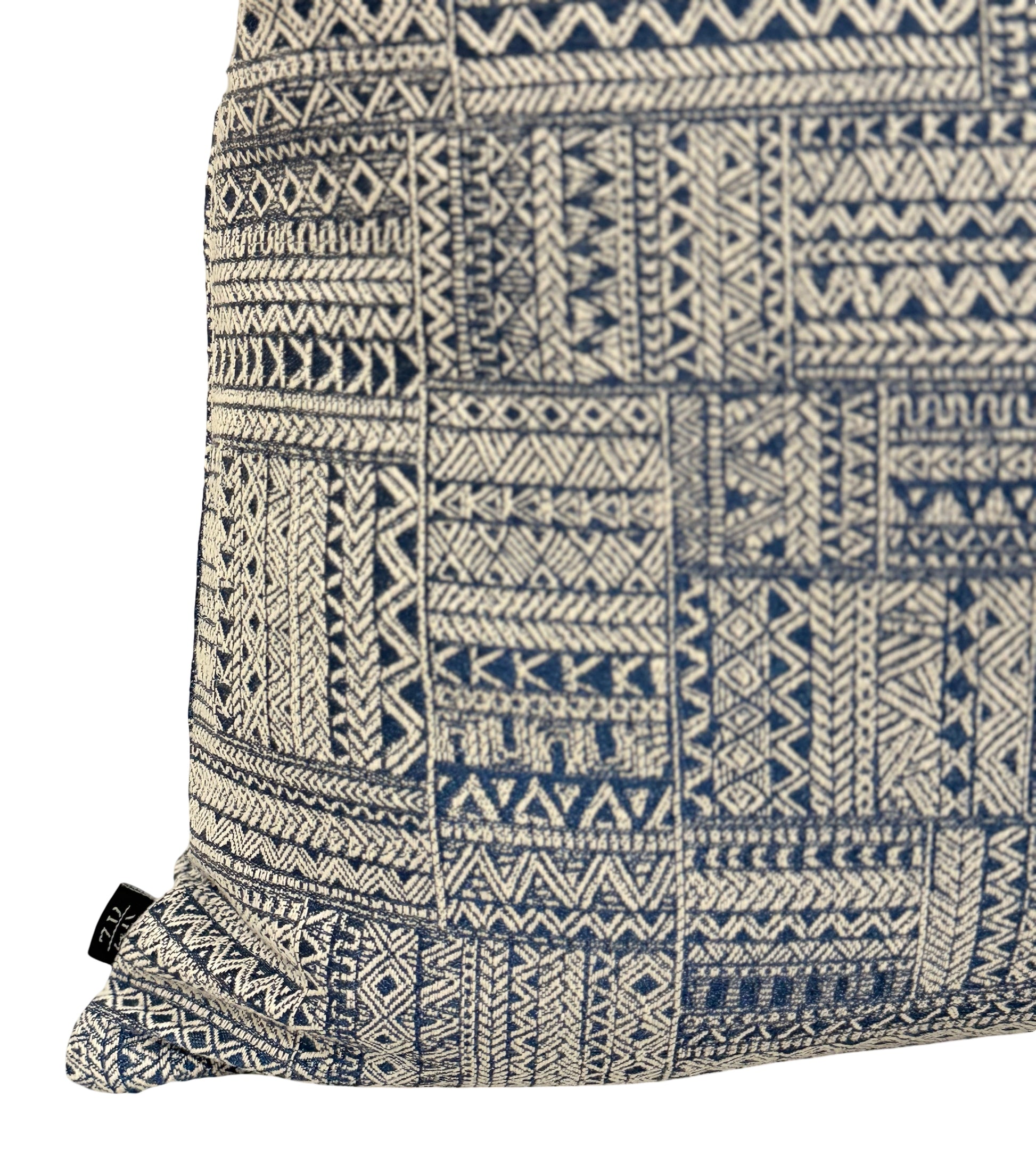 Close-up of Nomad Indigo Cushion fabric weave | interiors by zai
