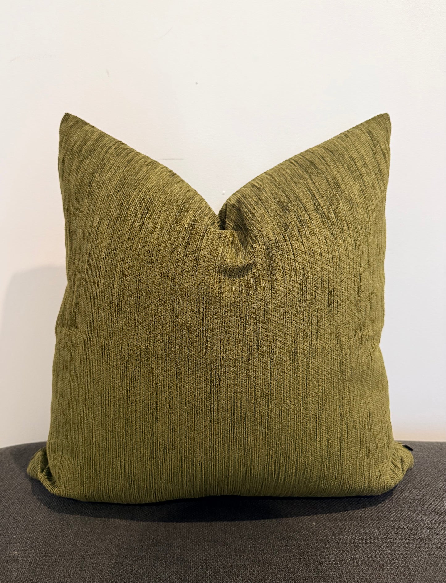 Olive Haven textured olive green cushion cover by Interiors By Zai