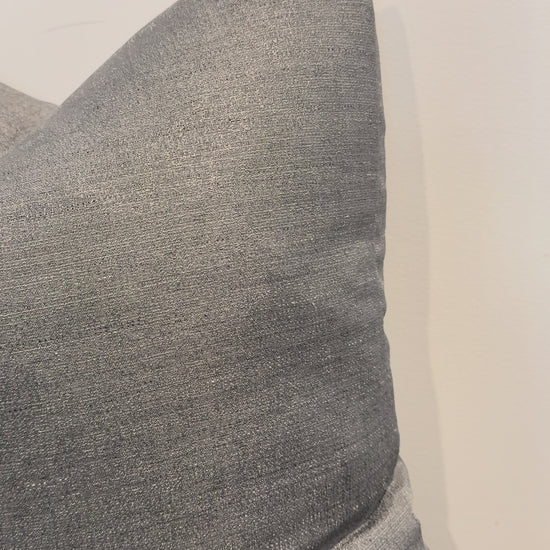 close up of silver shadow cushion