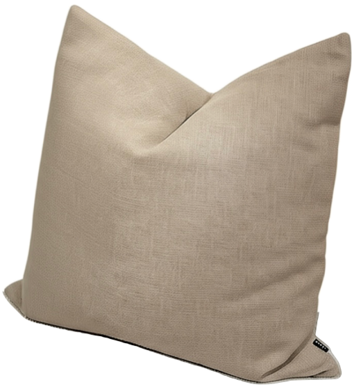 Stonewashed Beige Cushion with a soft neutral tone and subtle cool undertone | interiors by zai